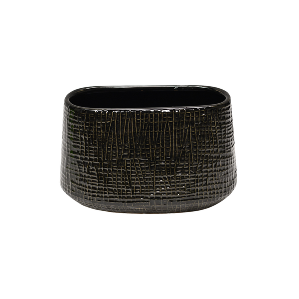 Oval Textured Ceramic Vase (TULLE5)