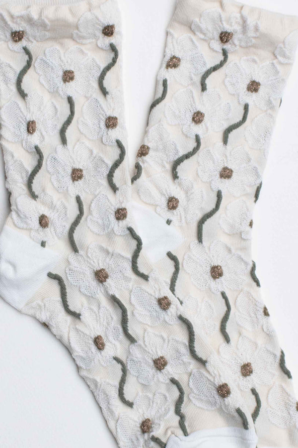 Floral Bloom Cotton Blend Socks