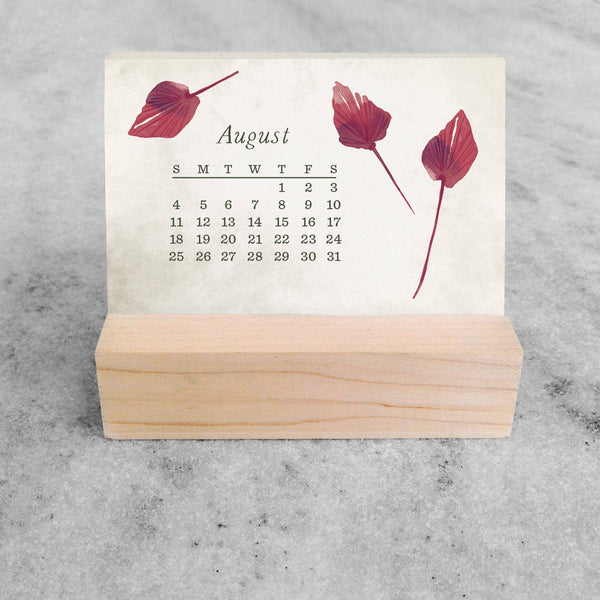 2026 Mini Desk Calendar, Dried Field Flowers