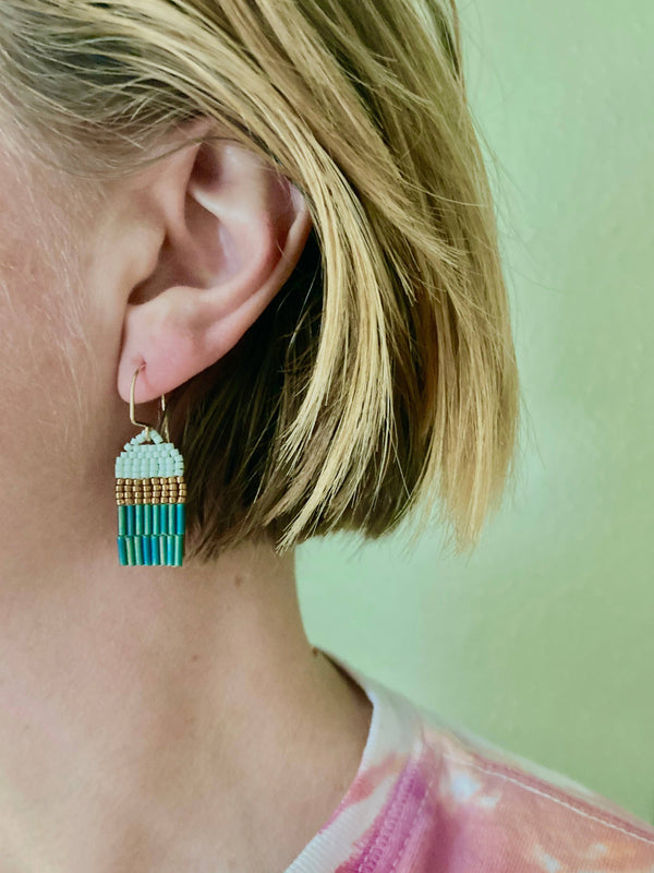 Observe Earrings - Abstract Unique Seed Bead Design