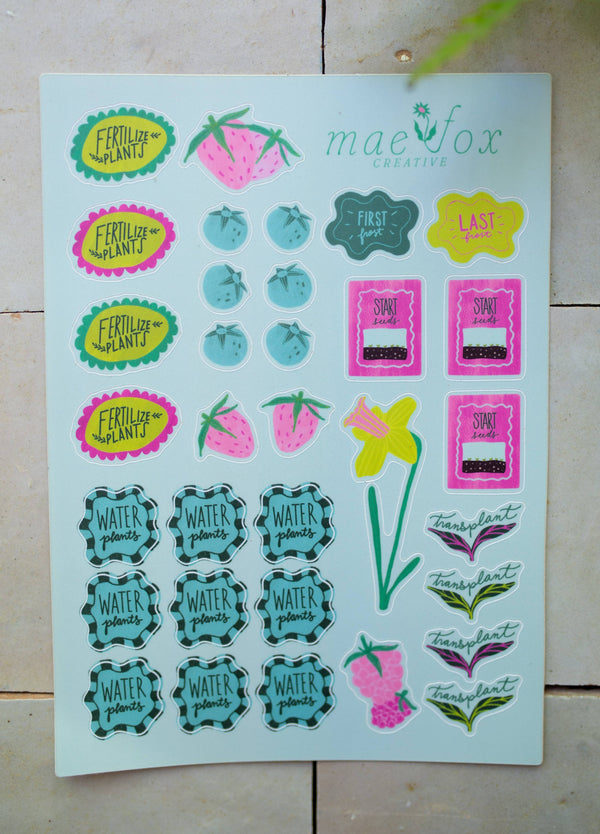 Garden Planner Sticker Sheet 5x7