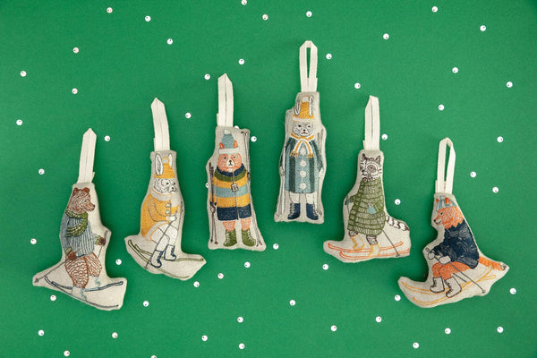 Downhill Bear Ornament