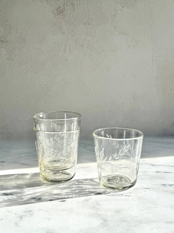 Hand-etched Conical Tumbler