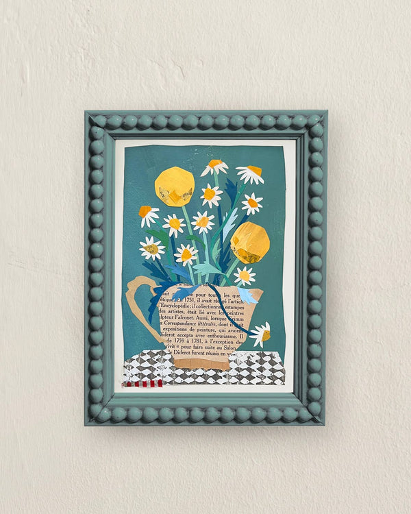 Chamomile & Craspedia framed art print