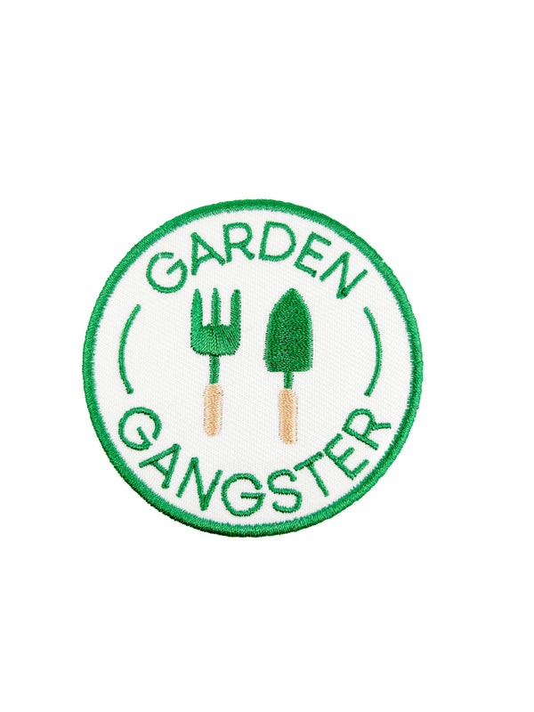 Garden Gangster Embroidered Iron On Patch Organic Farm Hats