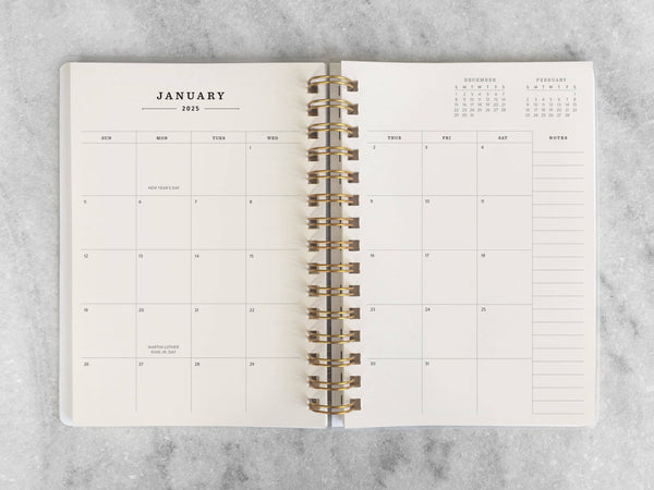 12-Month Planner, Blue Bookcloth