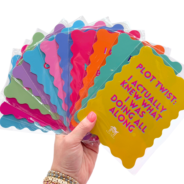MAHJONG SHUFFLE CARD | Scalloped Edges & Bright Colors | Sized to Store with Mahjong League Cards