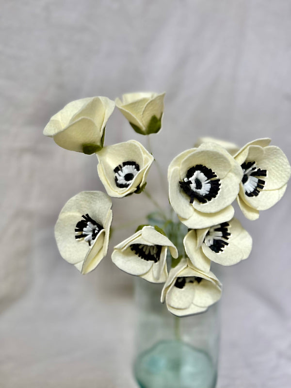 Anemone Felt Flower (ivory/cream)