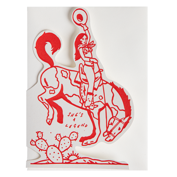 She's A Legend Cowgirl | Cut-Out - Greeting Card