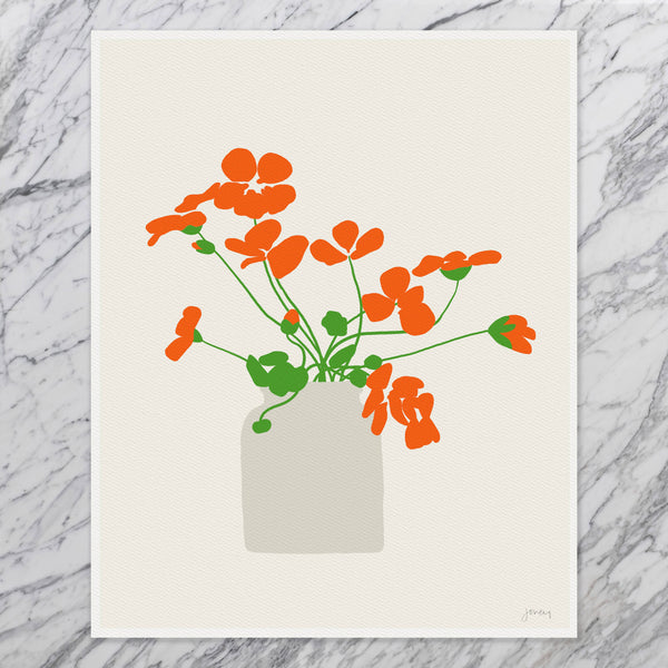 Nasturtiums Art Print. Signed. Unframed. 120926
