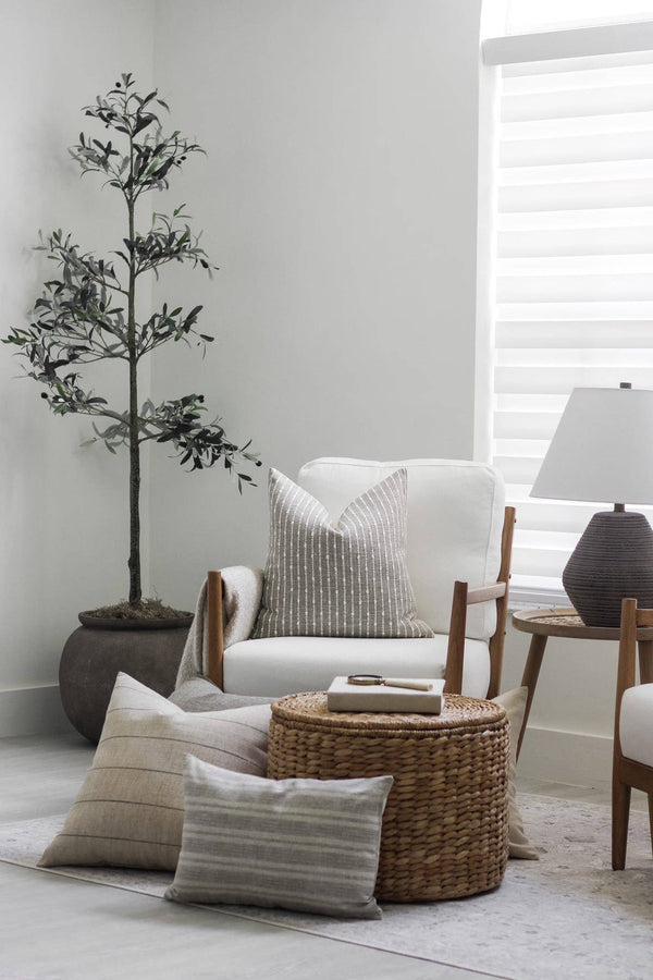 Cream Pillow, Neutral Striped | Perin