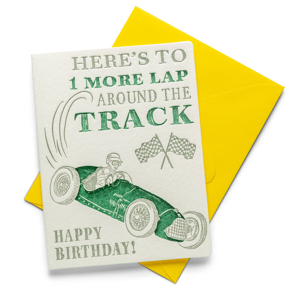 Race Car | Letterpress Greeting Card | Birthday
