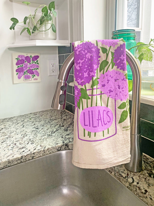 I LILAC PURPLE (Mint, Lilac) - Tea Towel Set of 2