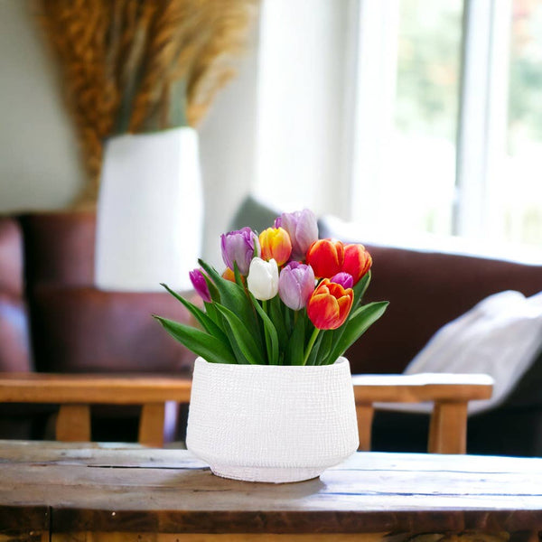 Oval Textured Ceramic Vase (TULLE5)