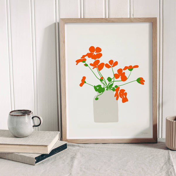 Nasturtiums Art Print. Signed. Unframed. 120926