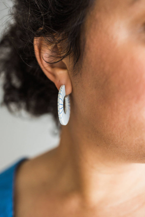 Blue Stripe Hoops