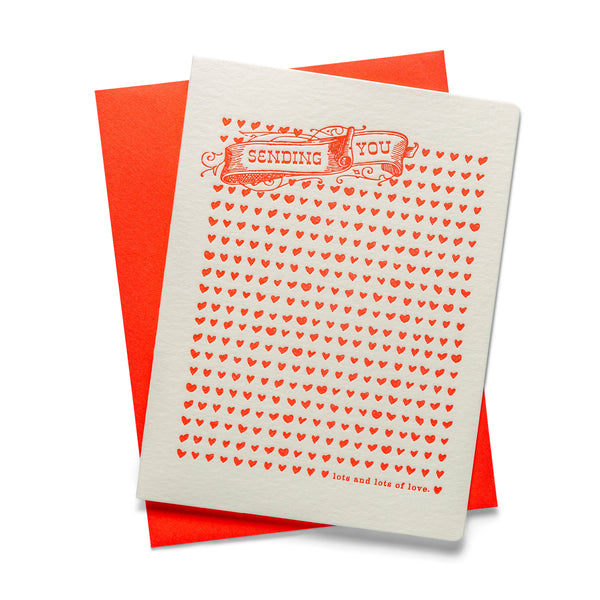 Sending Hearts | Letterpress Greeting Card | Love/Wedding