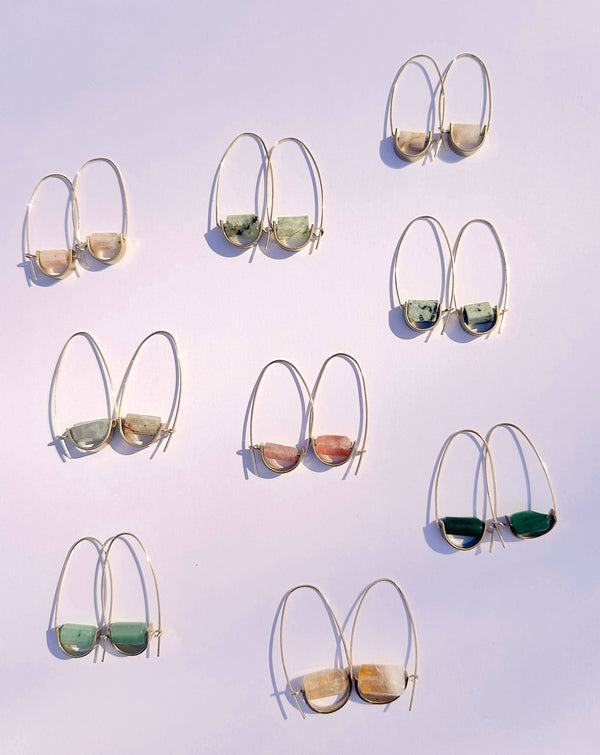 Belen Minimalist Gemstone Earring - Sunstone