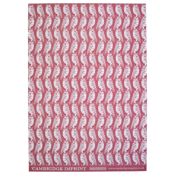 Patterned Paper Owls Dark Red