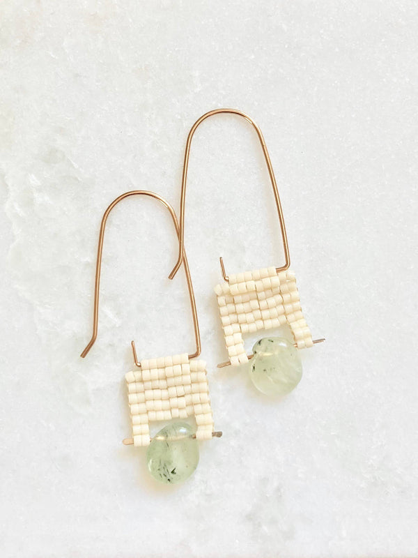 Saunter Earring - Unique Gemstone and Seed Bead Hoops