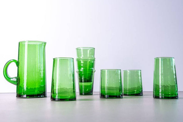 Moroccan Cone Glassware Large - Green