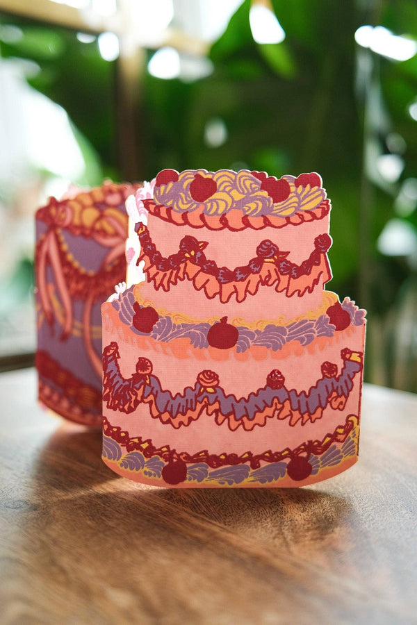 BIRTHDAY CAKE CONCERTINA GREETING CARD