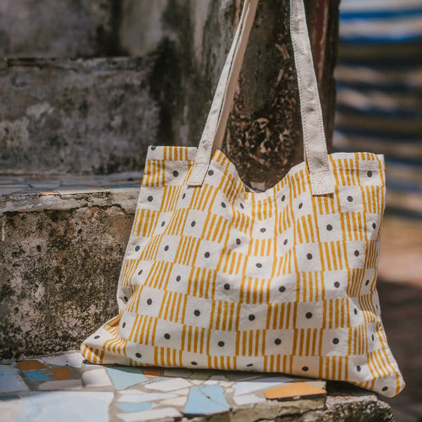 BLOK PARTI Block Printing Kit - Abstract Print Tote Bag