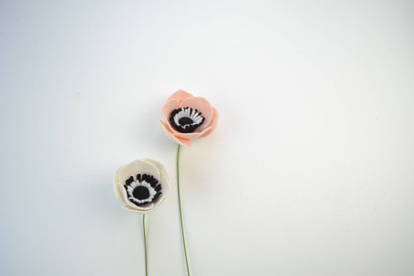 Anemone Felt Flower (ivory/cream)