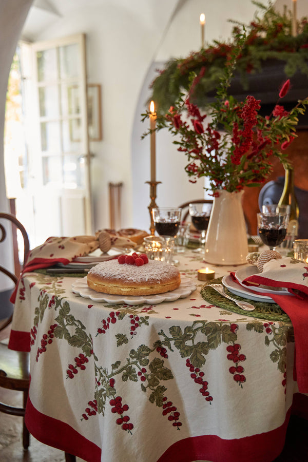 Gooseberry Red & Green | French Tablecloths