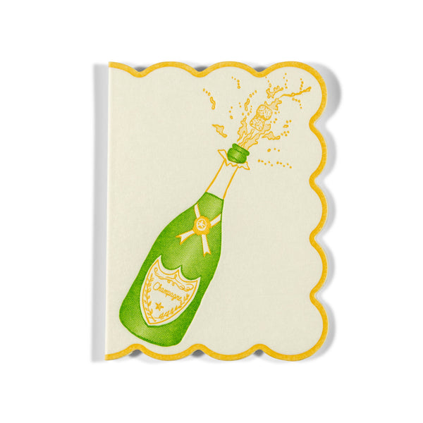 Mini Letterpress Enclosure Card | Champagne Bottle