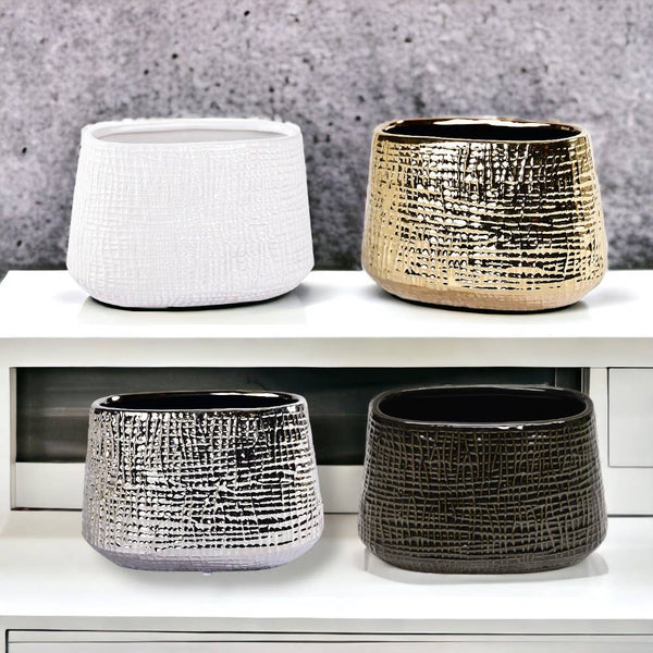 Oval Textured Ceramic Vase (TULLE5)