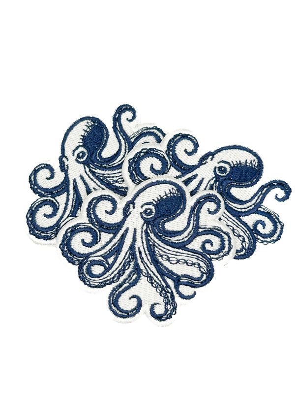 Octopus Embroidered Patch Nautical Sea Life Patch Coastal
