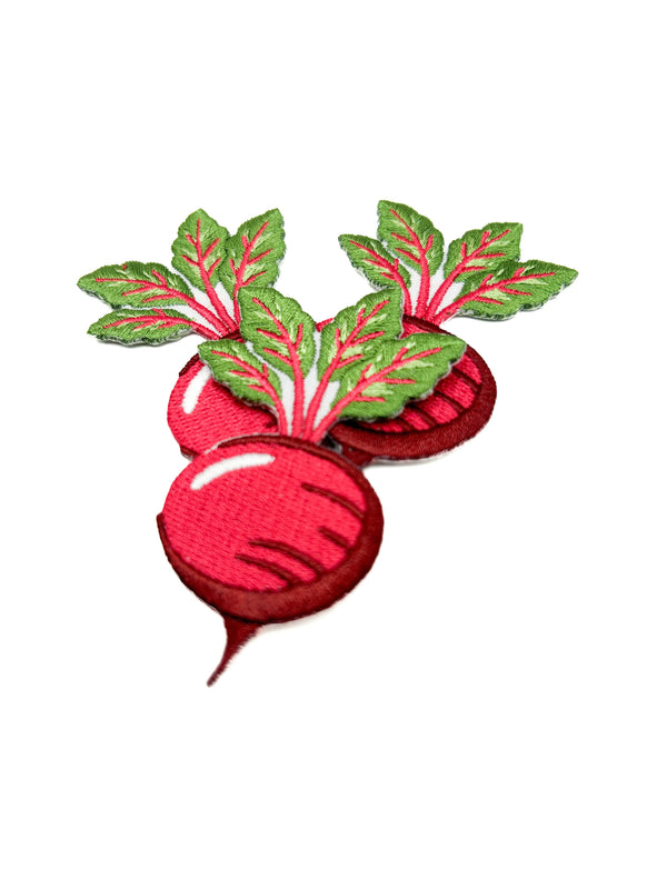 Embroidered Red Beet Iron On Patch Applique Vegetable Farmer
