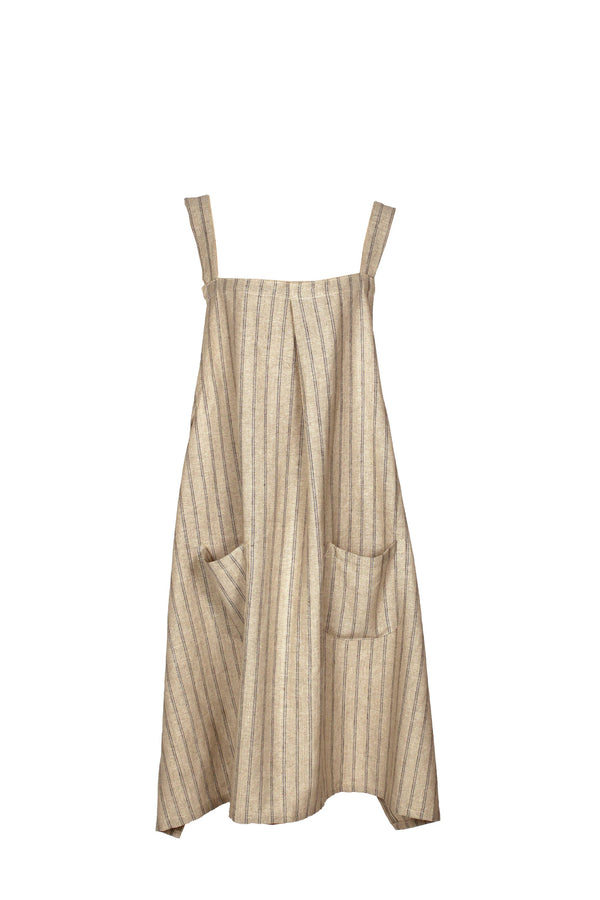 Apron Provincial Stripe Dark Slate- Pinafore