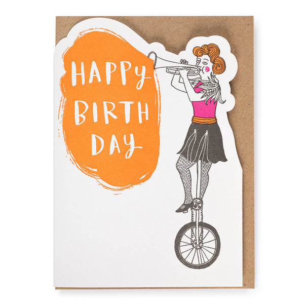 Happy Birthday Trumpeter | Cut-Out - Greeting Card