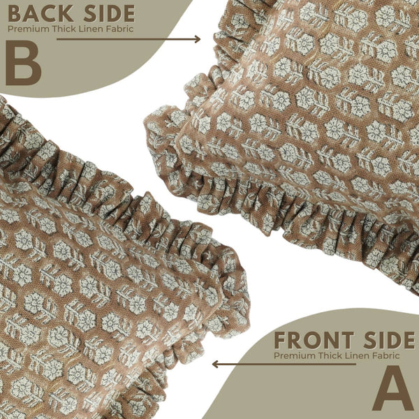 Block Print Cotton Ruffle Pillow Cover - TULSI BUTI