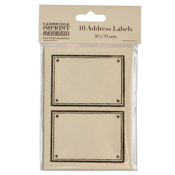 Packet of 10 Large Self-Adhesive Labels with Black Border