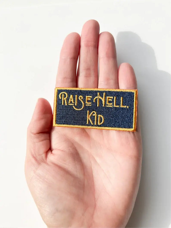 Raise Hell Kid Patch Embroidered Iron-On for Clothing & Hats