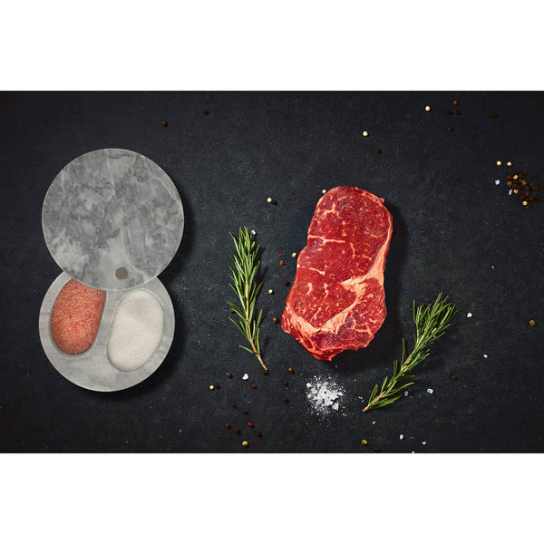 Fox Run Marble Double Salt Cellar, White, 4” x 4” x 2.5"