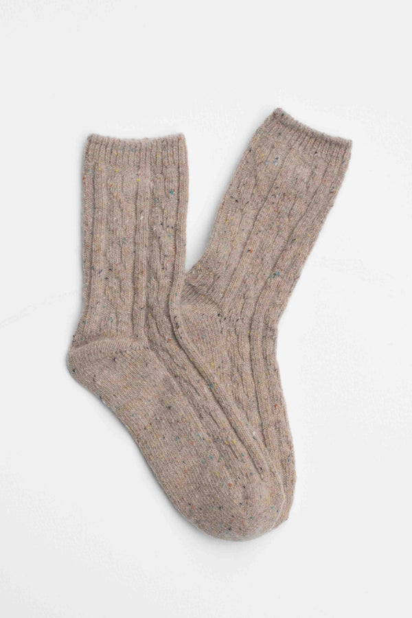 Wool Blend Speckled Knit Socks