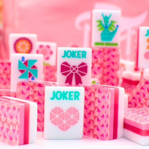 Crystal Prism Pink | Mahjong with Bold Angles and Vibrant Vibes | 1.25" x 0.9" x 0.7"