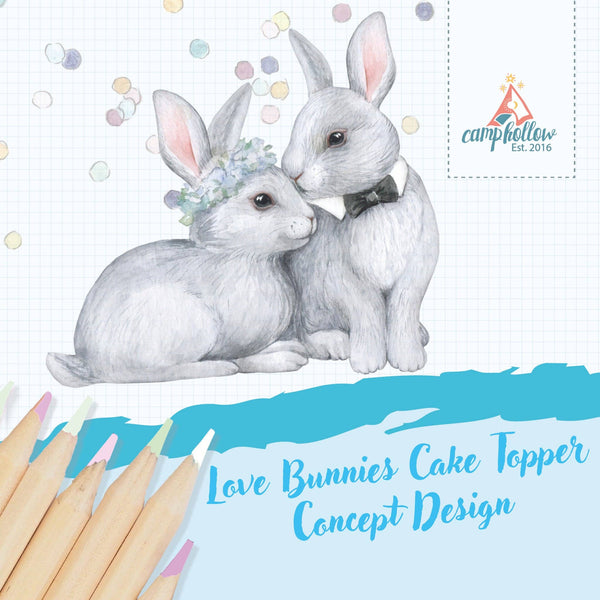 Love Bunnies Wedding Cake Topper