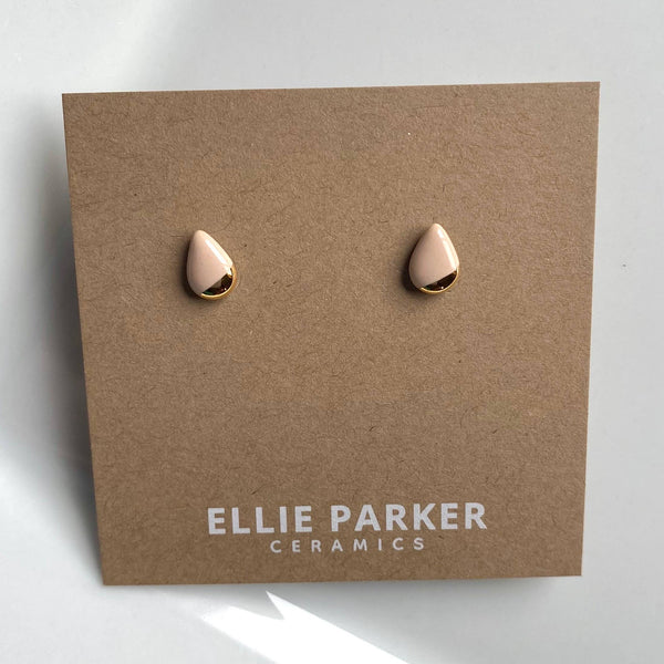 Teardrop Nude Ceramic Earrings