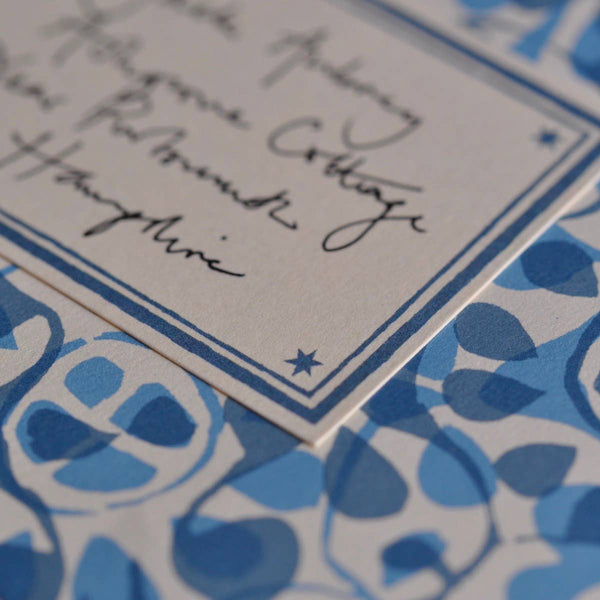 Packet of 10 Large Self-Adhesive Labels with Bright Blue Border