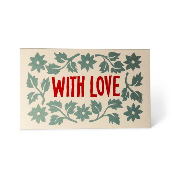 Pack of Leaves and Stars Gift Cards Pale Turquoise and Coral