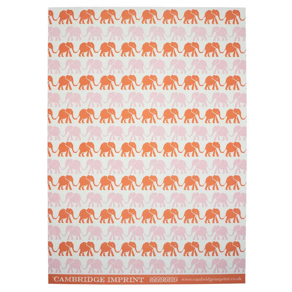 Patterned Paper Elephants Pink and Orange