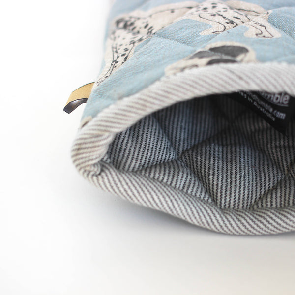 Oven Glove Dog Print Blue Haze