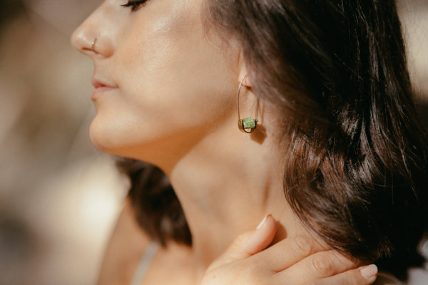 Belen Minimalist Earring - Prehnite