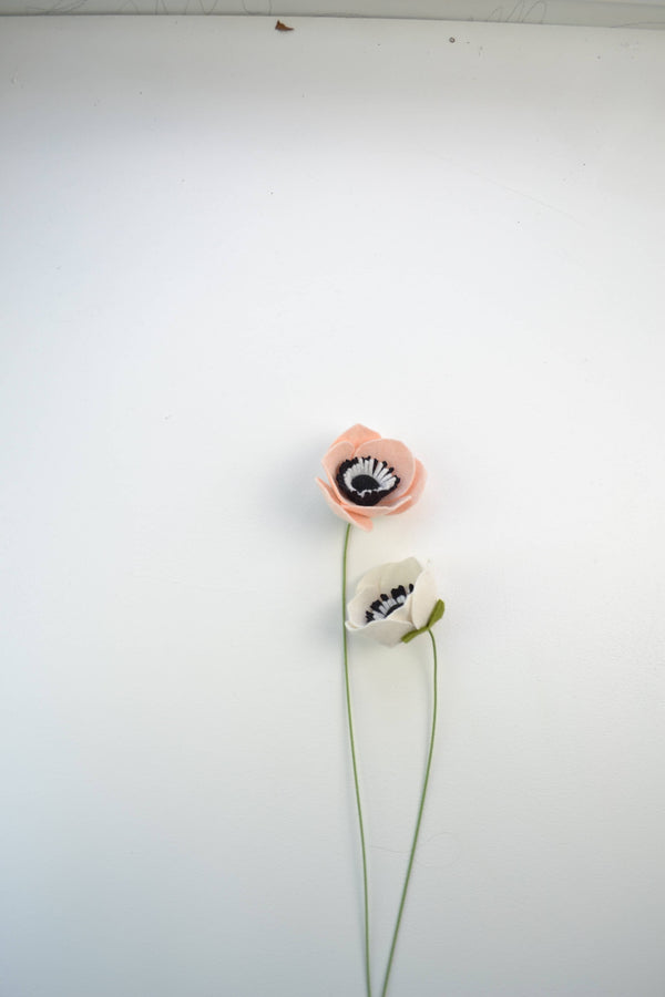 Anemone Felt Flower (ivory/cream)