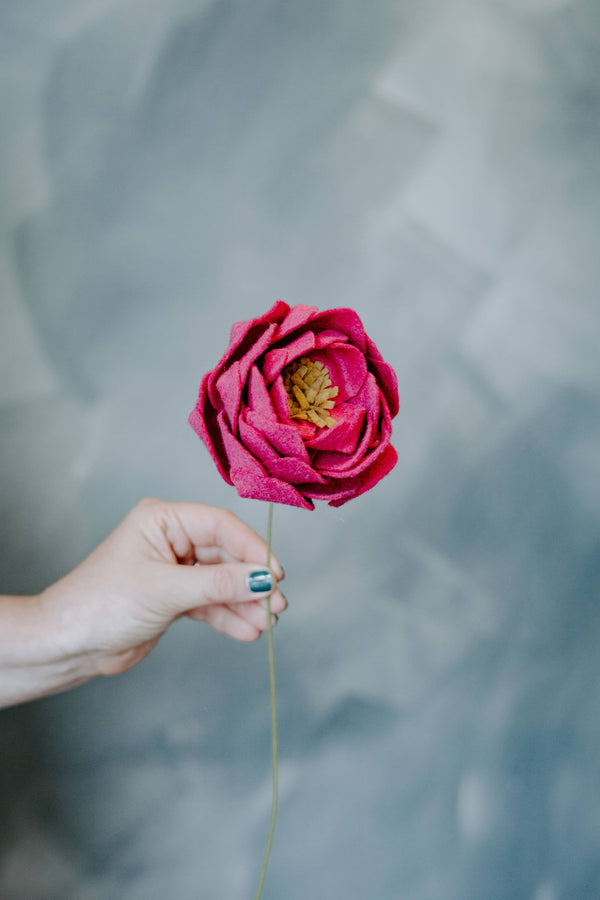 Peony Felt Flower (Magenta)
